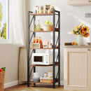 Industrial 5-Tier Bookshelf With Metal Frame 52-Inch Brown