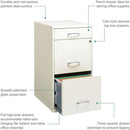 3 Drawer 27.32 Inch White Metal Filing Cabinet Lockable Preassembled For Legal And Letter Size