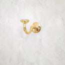 Handcrafted Unlacquered Brass Curved Hook