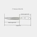 5" Damascus Utility Knife