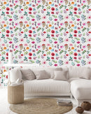 Stylish White Floral Wallpaper Chic