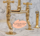Elegant Curved Leg Brass Kitchen Faucet