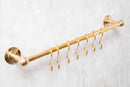 Unlacquered Brass Wall Mount Pot Rail Bar With Hooks