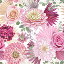 Pink Roses and Asters Wallpaper