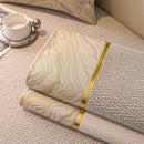 Non-Slip Couch Cover with Gold Trim, Sofa Slipcover for Sectional & Loveseat