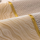 Non-Slip Couch Cover with Gold Trim, Sofa Slipcover for Sectional & Loveseat