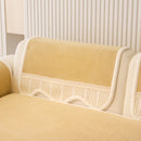 Washable Sofa Throw Pad, Non-Slip Sofa Mat Cozy Couch Slipcover with Soft Furry Trim