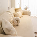 Washable Sofa Throw Pad, Non-Slip Sofa Mat Cozy Couch Slipcover with Soft Furry Trim