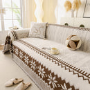 Thick Jacquard Couch Cover for Sectional Sofas, Cozy Washable Sofa Cover Throw Blanket