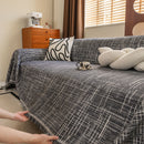Boho Woven Sofa Throw Cover, Modern Soft Couch Protector for Pets & Living Room Decor