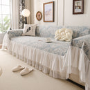 French Chic Style Ruffle Floral Cover Throws for Sofas, Decorative Couch Covers