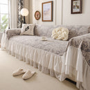 French Chic Style Ruffle Floral Cover Throws for Sofas, Decorative Couch Covers