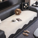 Chenille Couch Cover with Scalloped Edge, Non-Slip Modular Slipcover Sectional
