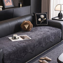 Chenille Couch Cover with Scalloped Edge, Non-Slip Modular Slipcover Sectional