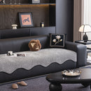 Chenille Couch Cover with Scalloped Edge, Non-Slip Modular Slipcover Sectional
