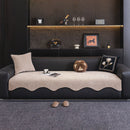 Chenille Couch Cover with Scalloped Edge, Non-Slip Modular Slipcover Sectional