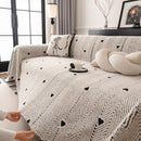 Thick Plush Sofa Cover Throw for Couch, 3D Textured Herringbone Washable Slipcover