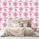 Pink Palms on White Background Wallpaper
