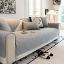 Baroque Sofa Cover – Quilted Cotton, Non-Slip, Washable with Ornate Embroidery