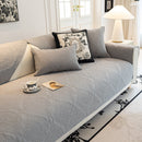 Baroque Sofa Cover – Quilted Cotton, Non-Slip, Washable with Ornate Embroidery