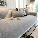 Baroque Sofa Cover – Quilted Cotton, Non-Slip, Washable with Ornate Embroidery