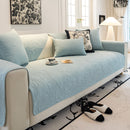 Baroque Floral Quilted Cotton Sofa Cover, Non-Slip Washable Couch Protector