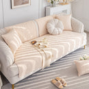 Geometric Textured Cotton Quilted Sofa Cover, Non-Slip Washable Couch Protector