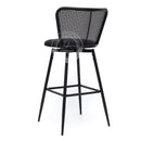 MEKNES Black Rattan Swivel Barstool
