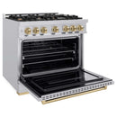 ZLINE 36" Classic Gas Range, Convection Gas Oven Stainless Steel, Champagne Bronze CGRZ-36-CB
