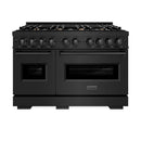 ZLINE 48" Classic Gas Range, Convection Gas Oven Black Stainless Steel Brass Burners, CGRB-BR-48