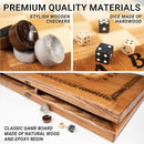 Handmade backgammon made of natural wood and epoxy resin