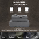 Stone Washed Duvet Cover Set - Gray