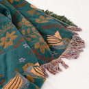 Reversible Scandinavian Bird Throw Blanket