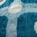 Handmade Velvet Pillow – Blue Retro Grid Pattern, 16x24"