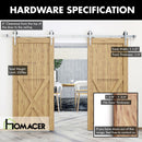 Non-Bypass Sliding Barn Door Hardware Kit - Arrow Design Roller - Silver Finish