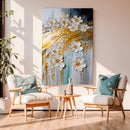 Abstract Gold Floral Wall Art