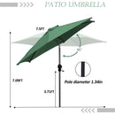 Ainfox 7.5FT Patio Umbrella Outdoor Table Umbrella,Market Umbrella with Push Button Tilt and Crank for Garden, Lawn, Deck, Backyard & Pool