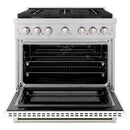 ZLINE 36"Paramount Dual Fuel Range Stainless Steel, White Matte, SDR-WM-36