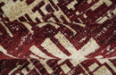 4x6 Hand Knotted Beige and Maroon Modern Abstract  Recycled Silk Area Rug