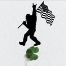 Bigfoot Foot American Flag - Metal Wall Art