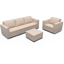 Ainfox 4-Seat and coffee table Modular Sectional Sofa Sleeper Sofa Flannel Sofa with Storage Seat