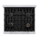ZLINE 30" Select Dual Fuel Range Gas Cooktop Electric Convection Oven Stainless Steel Gold HDRZ-30-G