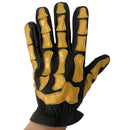 Buffalo Skeleton Leather Glove - Black-GOLD