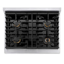 ZLINE 30"Paramount Dual Fuel Range White Matte Gold SDRZ-WM-30-G