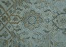Blue And Gold Fine Hand Knotted traditional Oriental Oushak design  8x10 wool area rug
