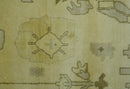Traditional Oushak Design Blue And Beige Hand Knotted 9x13 Wool Area Rug