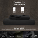 Stone Washed Duvet Cover Set - Black