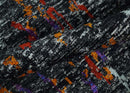 5x8 Hand Knotted Black and Rust Modern Abstract Recycled Silk Area Rug