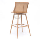 ASILAH Beige Rattan Swivel Barstool