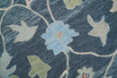 Custom Made Traditional Oushak Charcoal And Beige Hand Tufted Wool Area Rug